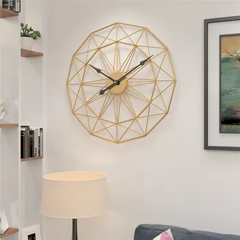 50cm Pramonės Stilius Derliaus Geležies Modernaus Dizaino Sieninis Laikrodis Geometrinis Kabinti Žiūrėti Didelės Biuro Kambarį Namo Apdaila