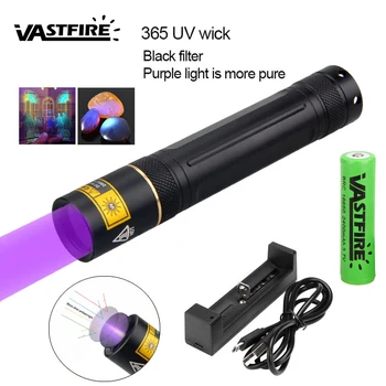 5W Taktinis Žibintuvėlis UV Rašiklį Šviesos 365nm Ultravioletinės Lempos Detektorius, skirtas Šunų Šlapimo Žibintų Žibintuvėlis+18650 Baterija+USB Įkroviklis