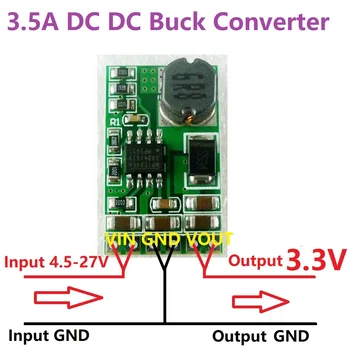 5x 3.5: DC 5V-24V 3.3 V, DC-DC Žingsnis Žemyn Buck Konverteris Reguliatoriaus Modulis esp8266 Wi-fi