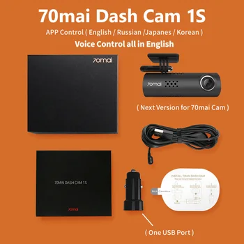 70mai Smart Brūkšnys Cam 1S anglų Balso Kontrolės Aukščiausios Naktinio Matymo 1080P Diktofonas Wifi, Automobilių DVR Vaizdo Dashboad 70 MAI 1S Automobilį