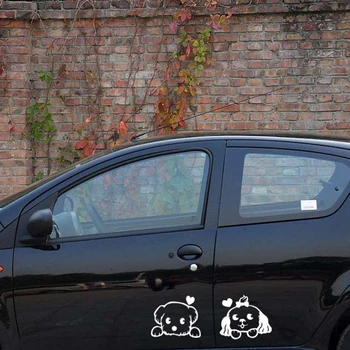 Aliauto Animacinių filmų Šuo automobilių dangtis šoninės durų viso kūno automobilio lipdukas, Decal skoda Honda Hyundai Kia skoda Volkswagen skoda cruze