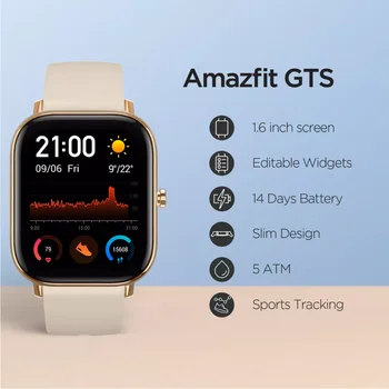 Amazfit GTS Smart Žiūrėti Pasaulio Versija Sandėlyje Vandeniui 5ATM Plaukimo 14 Dienų Baterija Muzikos Valdymo 