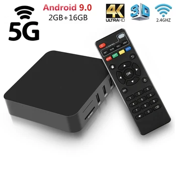 Android 9.0 TV Box RK3228A Quad Core 16GB 2GB 2.4 G/5 ghz Dual WiFi 5G 4K 1080p Media Player 