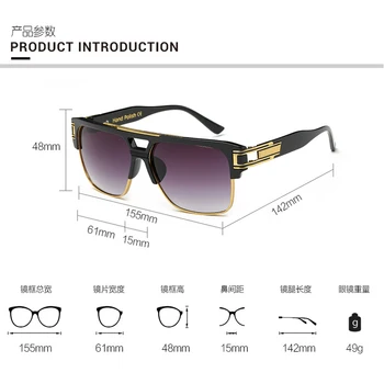 AOZE Naujo Dizaino mados prekės ženklo Grand Master Derliaus vyriški akiniai nuo saulės Retrostyle Hip-Hop unisex akiniai nuo saulės vyras saulės akiniai UV400