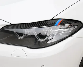 Automobilio Stilius Anglies Pluošto Žibintai Antakių Vokų BMW F10, F11, F18 5-Serijos 2011-2017 Priekiniai Žibintai, Apdailos Dangtelio Lipdukas