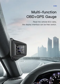 Automobilių HUD Head Up Display Digital GPS Spidometras Su Speedup Bandymo, Stabdžių Bandymo greičio viršijimo Signalas TFT LCD Ekranas, Automobilių Elektronika