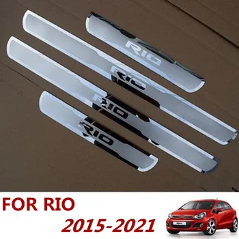 Automobilių Optikos Reikmenys KIA RIO-2019 2021 ES RIO X-Line Durų Slenksčio Nusitrinti Plokštės Apdaila Nerūdijančio Plieno Sveiki Pedalo Guard