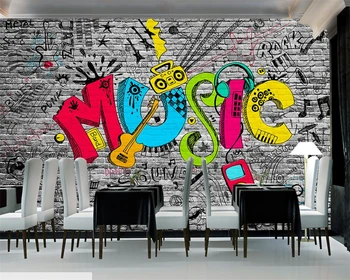 Beibehang Asmeninį 3D tapetai, dažytos plytų sienos grafiti sienos abstrakti tapyba tapetai kambarį 3d sienų freskomis