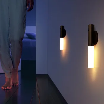 Belaidžio LED Durų Užraktas Lengvojo Auto Jutiklis Judesio Jutiklis Lempos Virtuvės Laiptai Pažangios Sienos Naktį Šiltą Šviesą USB Įkrauti
