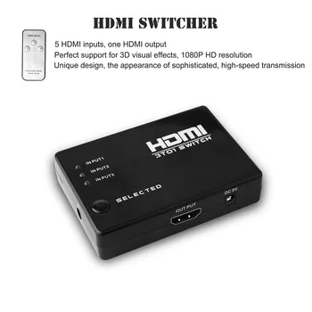 BESIUNI Hdmi Splitter HDMI 1080P Vaizdo Perjungimas Perjungiklis su IR Nuotolinio valdymo HDTV PS3 DVD Palaiko 3D