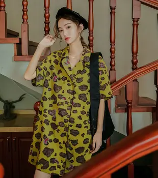 Cheerart Prarasti Linija Vintage Suknelė Moterims Atvartas Vasaros Trumpomis Rankovėmis Mini Suknelė Atgal Plisuotos Korėjos Stiliaus Suknelė