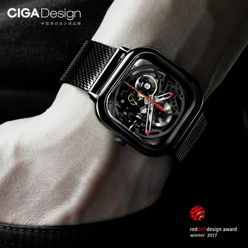 CIGA Dizaino Tuščiaviduriai iš Mechaninė Laikrodžius Žiūrėti Reddot Nugalėtojas Nerūdijančio Mados Prabangus Automatinis laikrodis Vyrams, Moterims