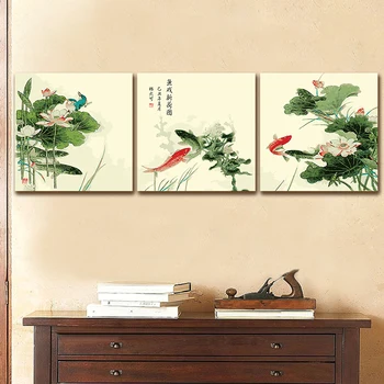 Dažų numeris meno tapybos numeriai Ranka-dažytos Kinų stiliaus kalmarai lotus dovana siųsti namo koridorius, dekoratyvinis dažymas