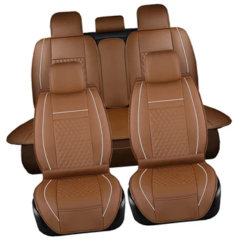 Deluxe Edition Automobilių Sėdynės Padengti Pagalvėlė 5-Sėdimos vietos Priekiniai+Galiniai Kvėpuojantis PU Odos JAC J4 (Heyue A30)