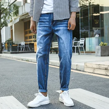 Džinsai vyrų slim fit kelnės classic 2020 džinsai vyrai džinsinio audinio džinsus Dizaineris Kelnės Atsitiktinis liesas Tiesiai Elastingumą kelnės