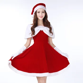 Elegantiškas Moterų Suknelė 2019 Naujas Ponios Cosplay Kostiumų Kalėdų Santa Claus Etapas Rodo, Drabužių Sexy Raudona COS Šokių Skraiste, Chalatai