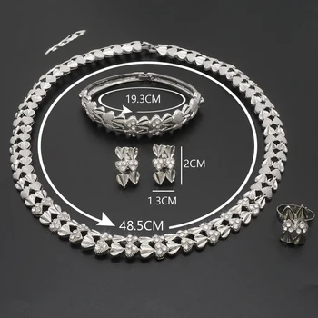 Fine Jewelry Nuotakos Dubajaus Aukso Papuošalų Rinkinys Krištolo Karoliai, Apyrankės Nigerijos Vestuves Moterų Mados Juvelyrikos Rinkiniai