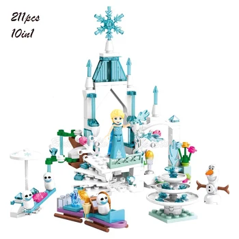 Frozens Princesė Sniego Karalienė Elsa Ledo Pilis Princesė Ana Sniego Duomenys Blokai Žaislas Draugais Mieste Plytų Žaislai Vaikams draugas 4