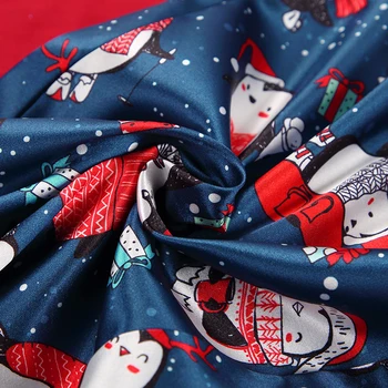 HECHAN Mielas Pingvinas Modelis Moterų Sleepwear Satino Spageti Dirželis Spausdinti Kelnes Kalėdų Pižama Moterims 2 dalių Komplektas Homewear Kostiumas