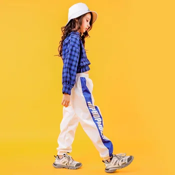 Hip-Hop Kostiumai Mergaitėms Berniukai Džiazo Sportinių Šokių Drabužiai Vaikams Hiphop Šalies Etapo komplektus Konkurencijos Kostiumai Dancewear LJ