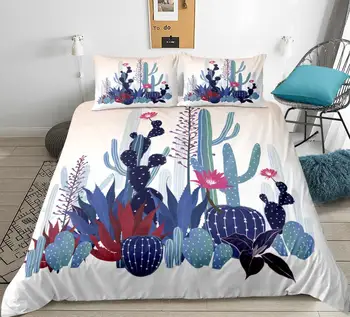 Kaktusas Patalynės komplektas Žaliųjų augalų Antklode padengti nustatyti, Gėlių Lova linija paauglių vaikas Bohemial antklodė viršelio mergina lova nustatyti Twin namų Tekstilė