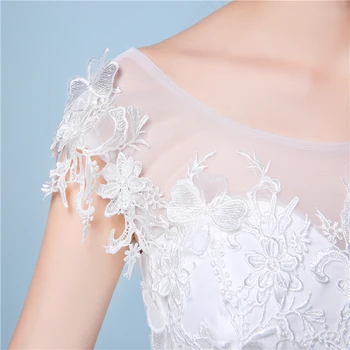 Kamuolys Suknelė Realios foto Tiulio Nėrinių Vestuvių Suknelė 2020 Elegantiškas Iliuzija Nuotakos Suknelės Stereoskopinis Gėlės Plius Dydis Valymo Šluostė