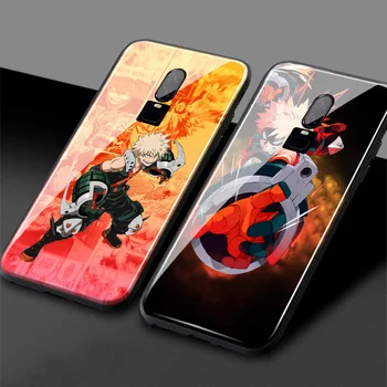 Katsuki Bakugo Mano Herojus akademinės bendruomenės anime TPU minkšto silikono grūdintas stiklas sklandžiai telefono padengti shell OnePlus 6 6T 7 7T Pro