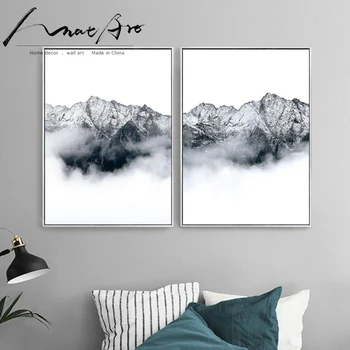 Kraštovaizdžio plakatas 3 gabalas drobė menas, sienų nuotraukas kambarį šiuolaikinių Namų Puošybai Sniego Kalnų šiaurės, miegamojo