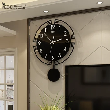 MEISD Vintage Black Laikrodis Švytuoklinis Klasikinis Dizainerio Kokybės Akrilo Namų Dekoro Sienos Meno Kvarco Žiūrėti Kambario Horloge Nemokamas Pristatymas