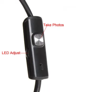 Mini Juodas 6 LED 1M/7mm Objektyvas Endoskopą vaizdo Kameros Vandeniui Tikrinimo Borescope Kamera, skirta 