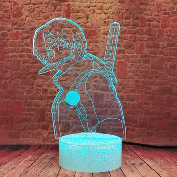 Mirksi 3D Iliuzija LED Lentelė naktinė lempa Spalvingų šviesų Manga Naruto Uchiha Itachi Anime veiksmo ir žaislas duomenys