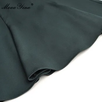 MoaaYina Mados Dizaineris suknelė Rudenį Moterų Suknelė Nėrinių Rankovėmis Varpo Slim Paketą, sėdmenų Undinė Suknelės