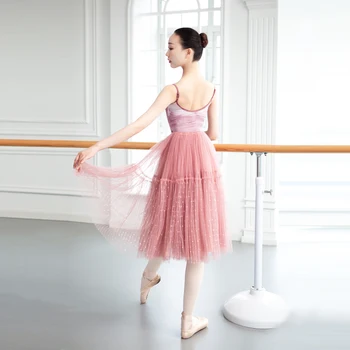 Moterys Baleto Tiulio Sijonas Ilgas Šokių Sijonas Romantiška Baleto Mdc Traukti Lyrinis Baleto Suknelė-Ballerina klasikinio šokio kostiumai