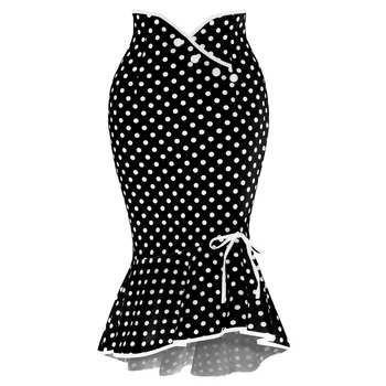 Moterų Polka Dot formos dugną Raukiniai sijonai 2020 m Sexy blackTight-Montavimo Klubo Šalies Sijonas Medvilnės merginų paplūdimio atostogų atsitiktinis sijonas#0318