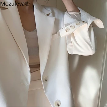 Mozulevat 2020 Elegantiškas Prašmatnus Single-breasted Moterų Švarkas Prarasti Viršutiniai Moterų Kostiumas Striukė Pavasario Vasaros Moterų Jacke Femme