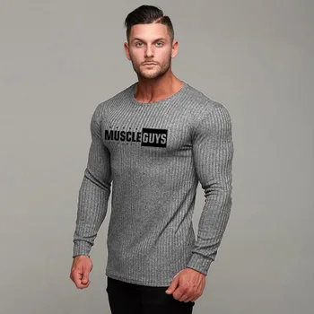 Muscleguys Prekės Autumn Sweater Mens Mados Atsitiktinis Vyrų Megztinis O-Neck Slim Fit Mezgimo Megztiniai Vyrams Puloveriai