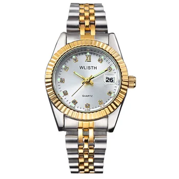 Mėgėjams Prabangūs Laikrodžiai Kvarciniai Rankiniai Laikrodžių Vyrams ir Moterims Hodinky Dual Kalendorius Savaitę Plieno Siųsti Reloj Mujer Hombre Porą Žiūrėti