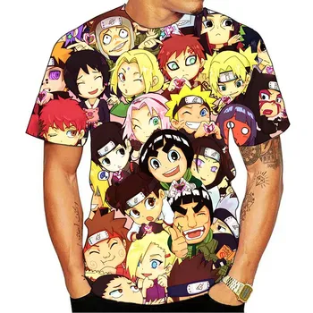 Naruto Mados Japonų Anime Marškinėliai Vyrams Sasuke Juokingas Animacinių filmų marškinėliai Atsitiktinis, Kietas Streetwear 3d Marškinėlius Hip-Hop Top Tee Vyriška