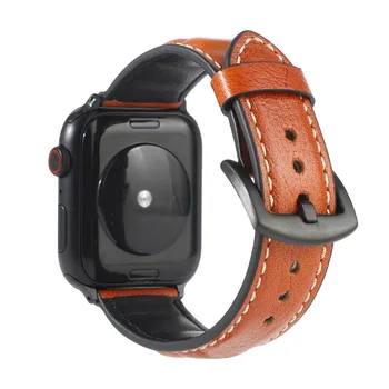 Natūralios Odos Dirželis Žiūrėti Apple Watch Band 5 6 SE 42mm 38mm 44mm 40mm Riešo Apyrankę, Diržą iWatch Serijos 6 5 4 3 2 1