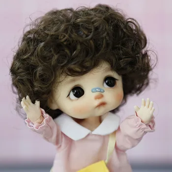 Naujas 1/8 BJD Doll Perukas Minkštas sintetinis Moheros Mados garbanotais trumpais plaukais už lėlės OB11 BJD SD lėlės priedai lėlės plaukus