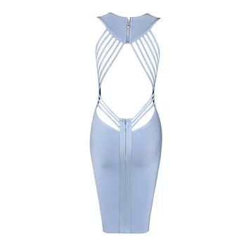 Naujas Mados 2020 M Sexy V Kaklo Dizaineris Šviesiai Mėlyna Tvarstis Suknelė Moterims Seksualus Backless Vasaros Šalis Suknelė