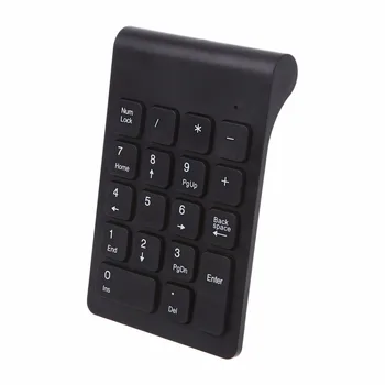 Naujas Nešiojamas 2.4 G Belaidė Skaičių Klaviatūra USB Numeris Trinkelėmis 18 Klavišus Skaitmeninės Klaviatūros Klaviatūros Juodos spalvos Nešiojamojo KOMPIUTERIO Darbalaukį
