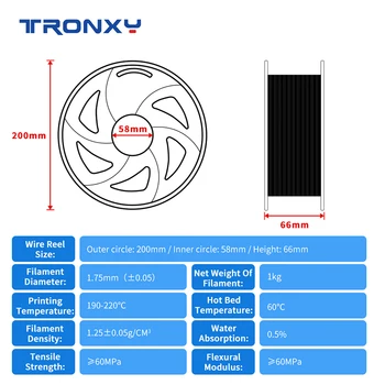 Naujas Tronxy 3D Spausdintuvas Dalis PLA Gijų 1kg Per Roll 2.2 LBS 1.75 mm pla Plastiko Medžiagos, 3D Spausdinimas, 3D Rašiklis, Spalvinga Neprivaloma
