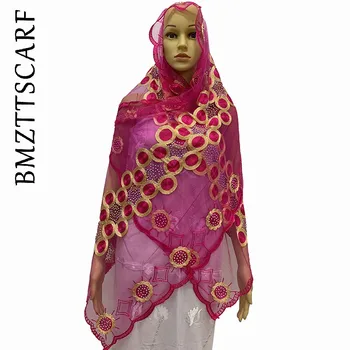 Naują afrikos, šalikai, šaliai, kaklaskarės siuvinėjimo moterys Net Mažas Šalikas hijab šalikas už skaros BM1026