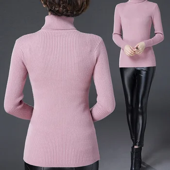 Naujų 2020 M. Moteris Rudens-Žiemos Kašmyrui Megztiniai Golfo Šiltas Megztinis Vientisų Minimalistinio Elegantiškas Megztinis