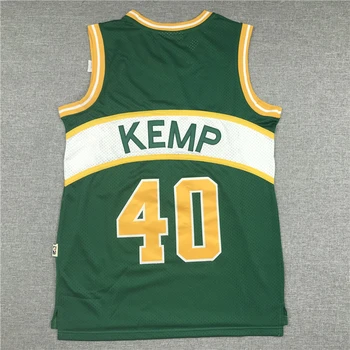 NBA Vyrų Seattle SuperSonics #40 Kemp #20 Payton Krepšinio Megztiniai Retro Megztiniai Žalia