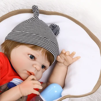 NPK Reborn baby boy lėlės 22inch visą silikono kūno atgimsta kūdikiams nekilnojamojo miega naujagimiams, žaislai vaikams, dovana bonecas