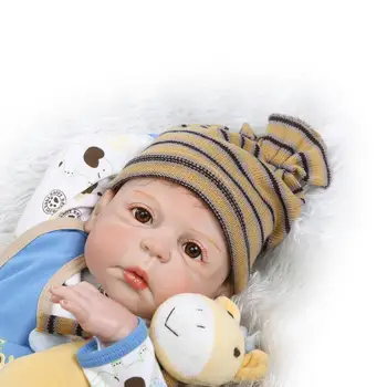 NPKCOLLECTION tikroviška reborn baby doll visą vinilo silikono minkštas nekilnojamojo švelnus prisilietimas lėlės partneris fof vaikams Gimtadienio dovana