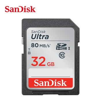 Originalios Sandisk SD kortelę Class10 16gb 32gb 64GB 128GB 80Mb/s TF kortelės, atminties kortelė, blykstė realias galimybes klijuoti kamerą