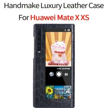 Originalus Prabangus natūralios Odos Atveju, Huawei Mate XS X 5G Padengti Handmake Odos Dėklai Huawei Mate X XS 5G Atveju